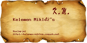 Kelemen Miklós névjegykártya